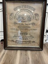 Rear Vintage 1868 Lords Prayer “ Our Father” Catholic / Church / Religious. picture