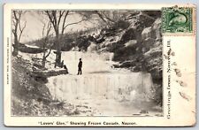 Postcard Lovers' Glen, Showing Frozen Cascade, Nauvoo, Illinois Posted 1907 picture