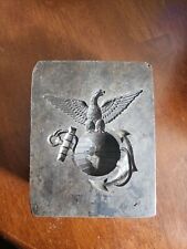 RARE US MARINE CORPS 1890'S ENLISTED MANS SHAKO HAT BADGE DIE picture