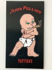 (1c) Tattoo Parlor Business Card Smoking Baby Diapers Cigar OK picture