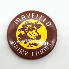 Vintage Mayfield Dairy Farms Button Promo Pin Jersey 1 Inch Badge picture