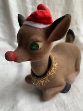 Vintage Holt Howard Flocked Rudolph Red Nosed Reindeer Nodder Bobble Head MCM picture