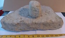 Native American Paleo Indian Artifacts Extra Large Heavy Flat Mortar & Pestle... picture