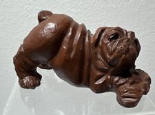 1992 BULLDOG Bulldog Shoe RED MILL MFG Crushed Pecan ResinArt Figure #739 Signed picture