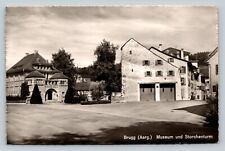 Brugg Switzerland Street View Of Museum In Town VINTAGE RPPC Photo Postcard picture