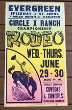 Evergreen Raceway Hazleton Pa. Circle X Ranch RODEO Stock Car Racing Poster Sign picture
