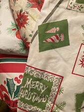 VTG TABLECLOTH LOT OF 9 CHRISTMAS KITSCH CLOTH PLASTIC MCM picture