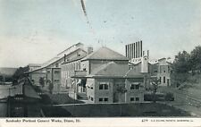 Sandusky Portland Cement Works in Dixon, IL 1910 posted railroad antique picture