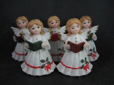 1987 Lefton Set Of 5 Christmas Choir Angel Figurines NOS 06327 picture