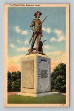 Concord MA, The Minute Man Statue, Massachusetts Vintage Postcard picture