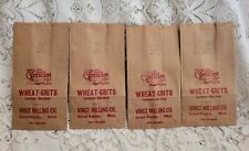  Vintage Lot Of 11 2lb Voigts Crescent Brand Wheat-Grits Brown Bags. Union Made. picture