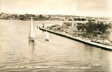 c1940 Sailing In The Harbor, Ludington, Michigan Real Photo Postcard/RPPC picture