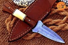 V42 Double-Edged Damascus steel Hunting Dagger boot Knife Combat Throwing M48 picture