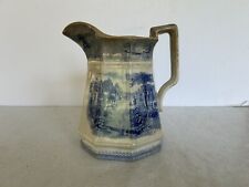 Antique J. Clementson Ironstone Blue And White Siam Pattern 8” X 5  1/2” Pitcher picture