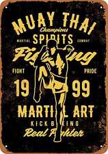 Metal Sign - Muay Thai Martial Arts (BLACK) -- Vintage Look picture