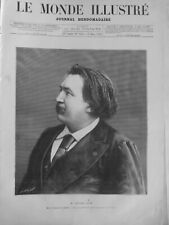 1883 GUSTAVE DORE PORTRAIT 1 ANTIQUE NEWSPAPER picture