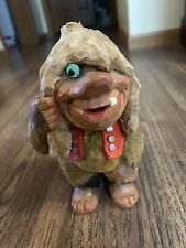 Vtg HENNING Norway Large Hand Carved Wood Troll One-Eye Tussi Figure Folk Art picture