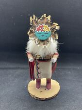 Native American Kachina Doll “Sun Face” Handmade Indian Artist Signed 7 Inches picture