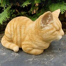 Realistic Sleeping Orange Tabby Cat Garden Figurine Statue Sculpture Home Decor picture