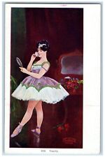 Ballerina Postcard Pretty Woman Powdering Vanity c1910's Unposted Antique picture