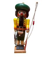 Steinbach Volkskunst Germany Fisherman Nutcracker w/ Fish and Pole 14” picture
