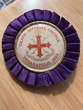 1925 RED CROSS OF CONSTANTINE GRAND IMPERIAL COUNCIL INDIANAPOLIS BADGE - K194 picture