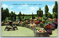 Flowers~Bend & Redmond Oregon~Petersens Rock Garden & Museum~Vintage Postcard picture