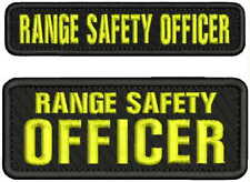 RANGE SAFETY OFFICER  EMB PATCH 1X5 AND 2X5 HOOK ON BACK BLK/YELLOW picture