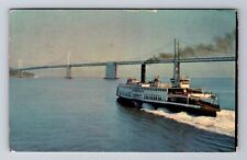 San Francisco Bay CA-California, Ferry Boat, Antique, Vintage c1954 Postcard picture