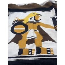 woven wall rug tapestry eagle warrior throw black gold stripes southwestern READ picture
