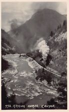 RPPC Kicking Horse Canyon Train Railroad Canada Banff Photo Vtg Postcard D13 picture