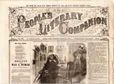 The People's Literary Companion, January 27, 1872, Full Page Broadsheet, RARE picture