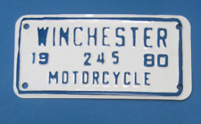 1980 Winchester Virginia Motorcycle Tag new never used mint picture