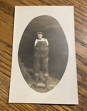 RPPC Real Photo Postcard Smiling Farmer with Hands in Overalls CYKO 1904-1920's picture