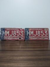 1976 Michigan Bicentennial License Plate Pair # HMJ 853 picture