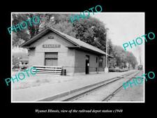 OLD LARGE HISTORIC PHOTO OF WYANET ILLINOIS THE RAILROAD DEPOT STATION c1940 picture