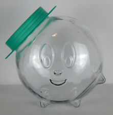 Vtg Retro Borgonovo Italian Glass Jar With A Face And Plastic Hat Lid picture