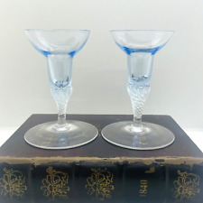 Hawthorne Azure Light Blue Candlestick Holders By Sasaki - Set of 2 picture