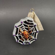 Old World Christmas OWC Spider Web Halloween Glass Ornament Merck 2002 picture