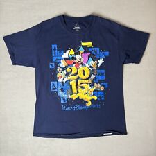 2015 Walt Disney World Large New Years T-Shirt Mickey Goofy Donald *Discolored* picture