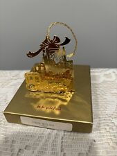 MARSHALL FIELD'S 24KT GOLD FINISH COACH WITH CLOCK 3-D CHRISTMAS ORNAMENT 10852 picture