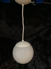 Vintage Mid Century Modern Opaque Glass Globe Ball Hanging Pendant Light Lamp picture
