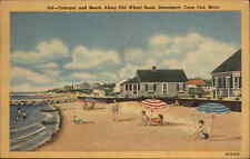 Dennisport Massachusetts MA Bathing Scene Beach c1940s Linen Postcard picture