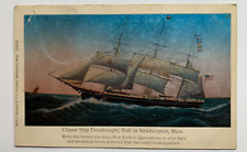 Vintage c 1900s Ship Postcard Clipper Ship Dreadnought Newburyport Massachusetts picture