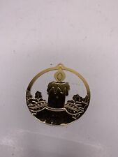 Vintage Gloria Duchin 1989 Brass Candle Circle Christmas Ornament Gold picture