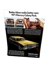 1971 Mercury Colony Park Station Wagon car Original Print Ad vintage picture