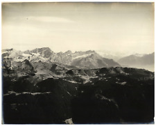 Switzerland, Vintage Chaussy Summit View Print, Silver Print 24x30  picture