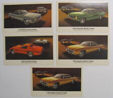 Lot of 5 1972 Chevrolet Advertising Postcards Corvette Monte Carlo Impala A151 picture