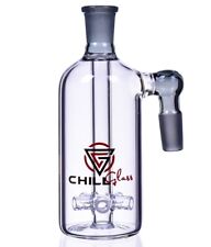 14MM THICK Ash Catcher DOUBLE Chamber BONG COOL Hookah 90° ANGLE Chill Glass USA picture
