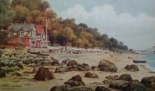 Isle of Wight UK Antique Postcard Early 1900s Rare The Sands Beach Bridge Color  picture